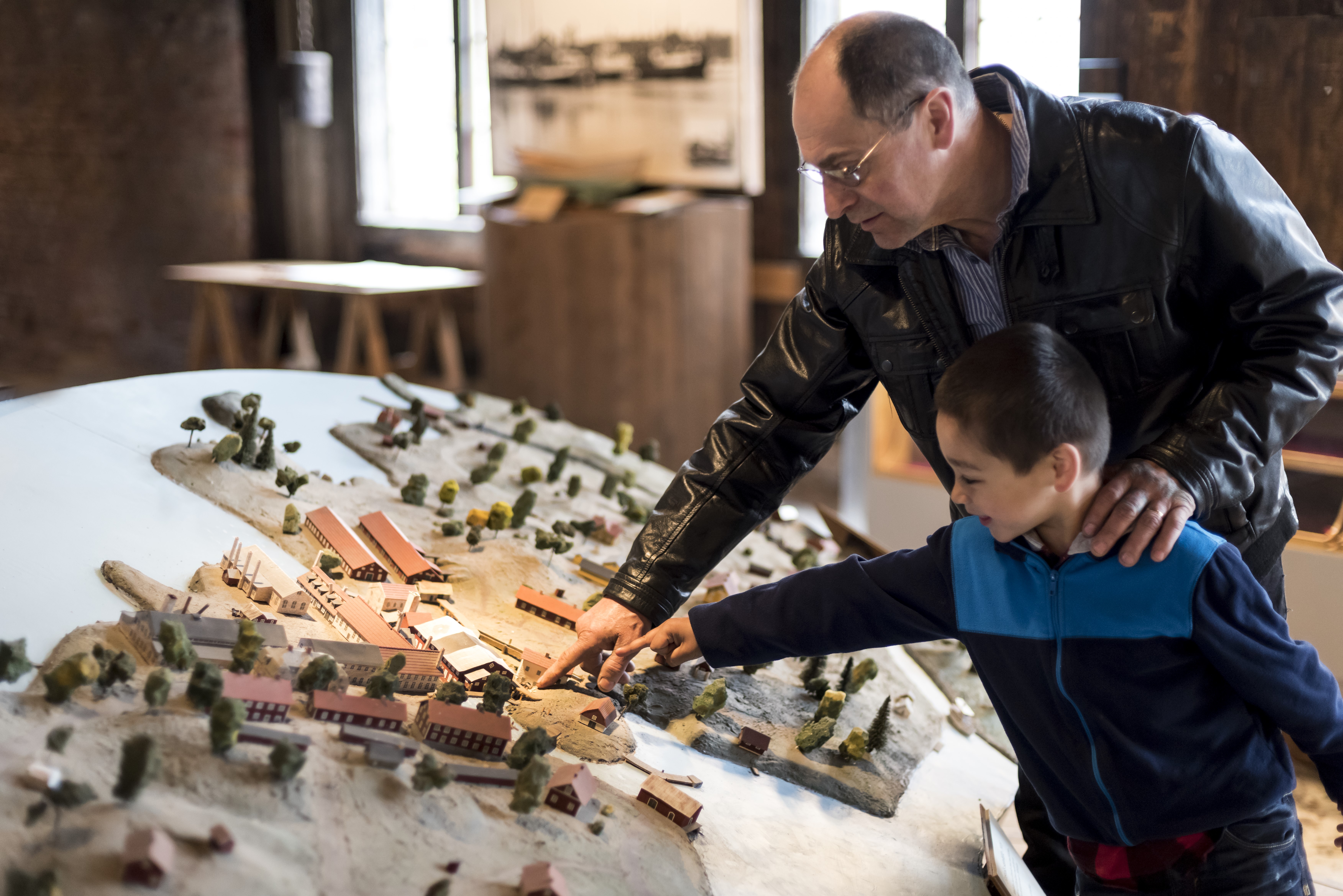 Visitors at an exhibition at Forsviks bruk