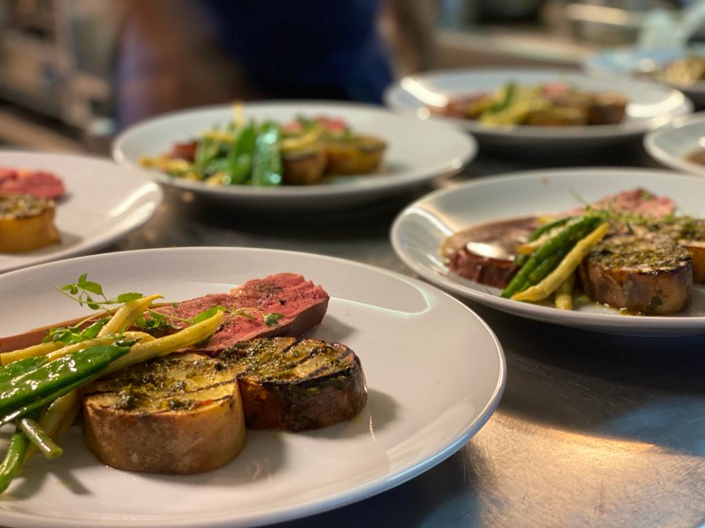 A plated main course.