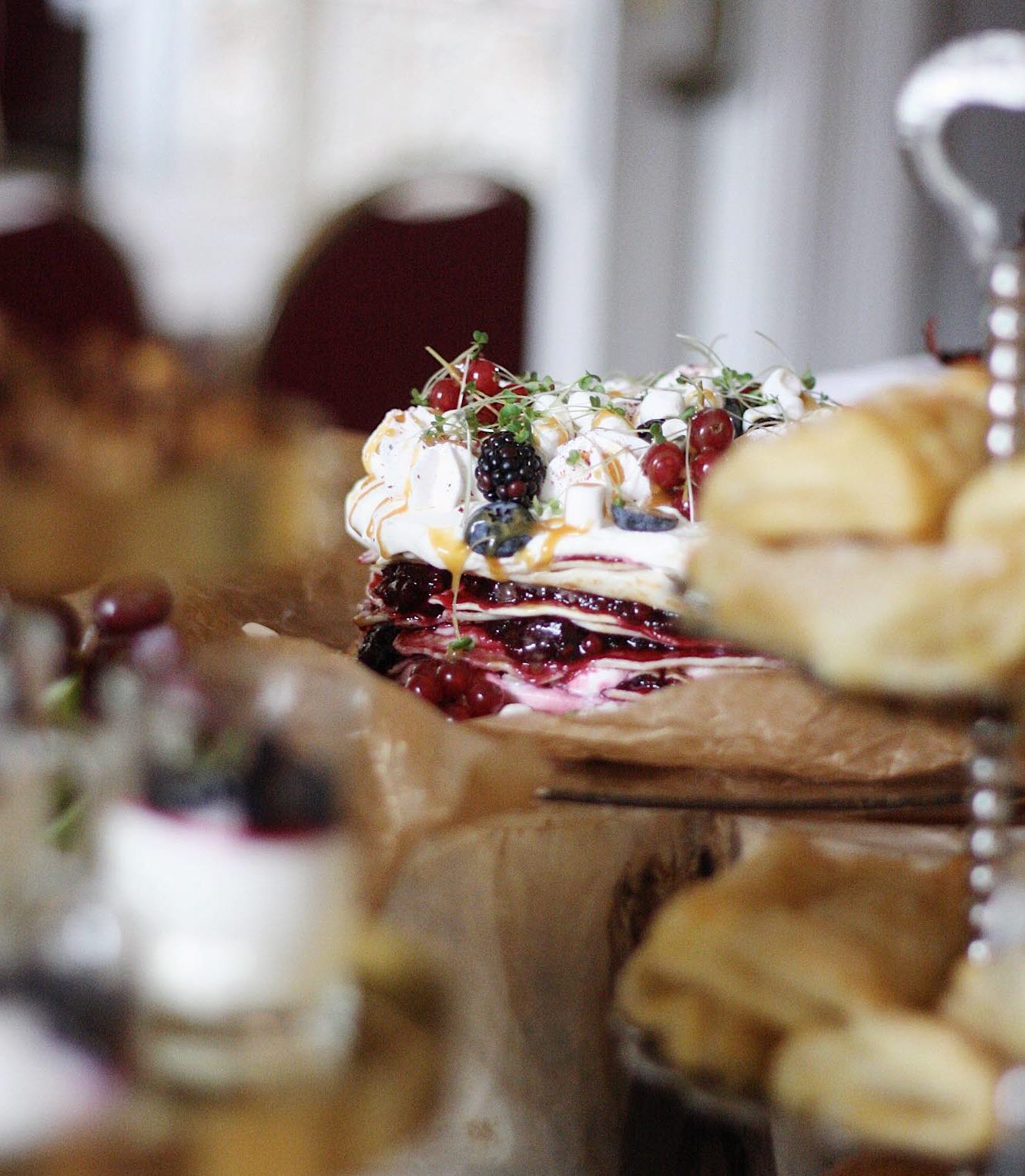 The delicious cake buffet at Karstorp Säteri