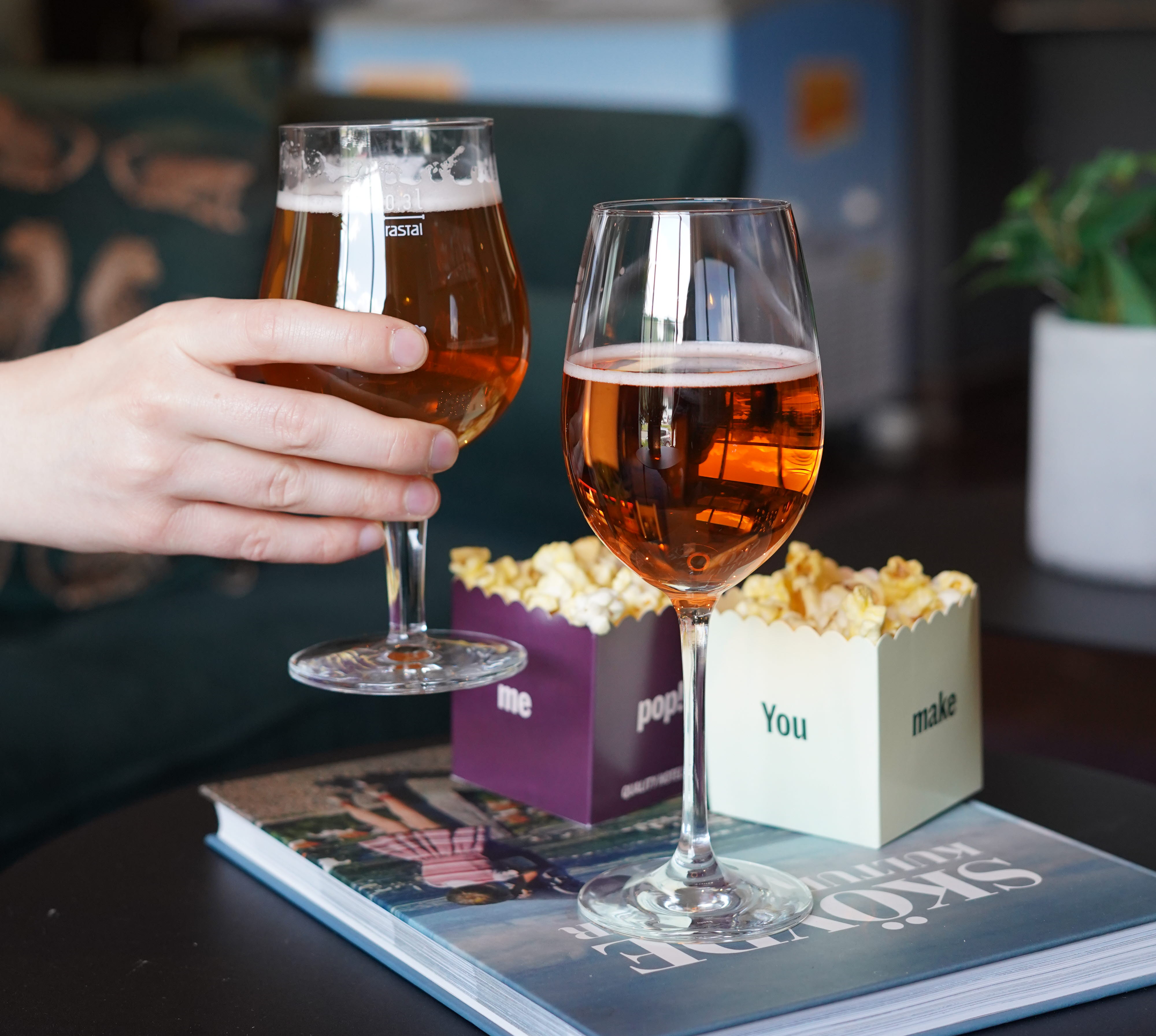 Woman strolling on a wood bridge over water