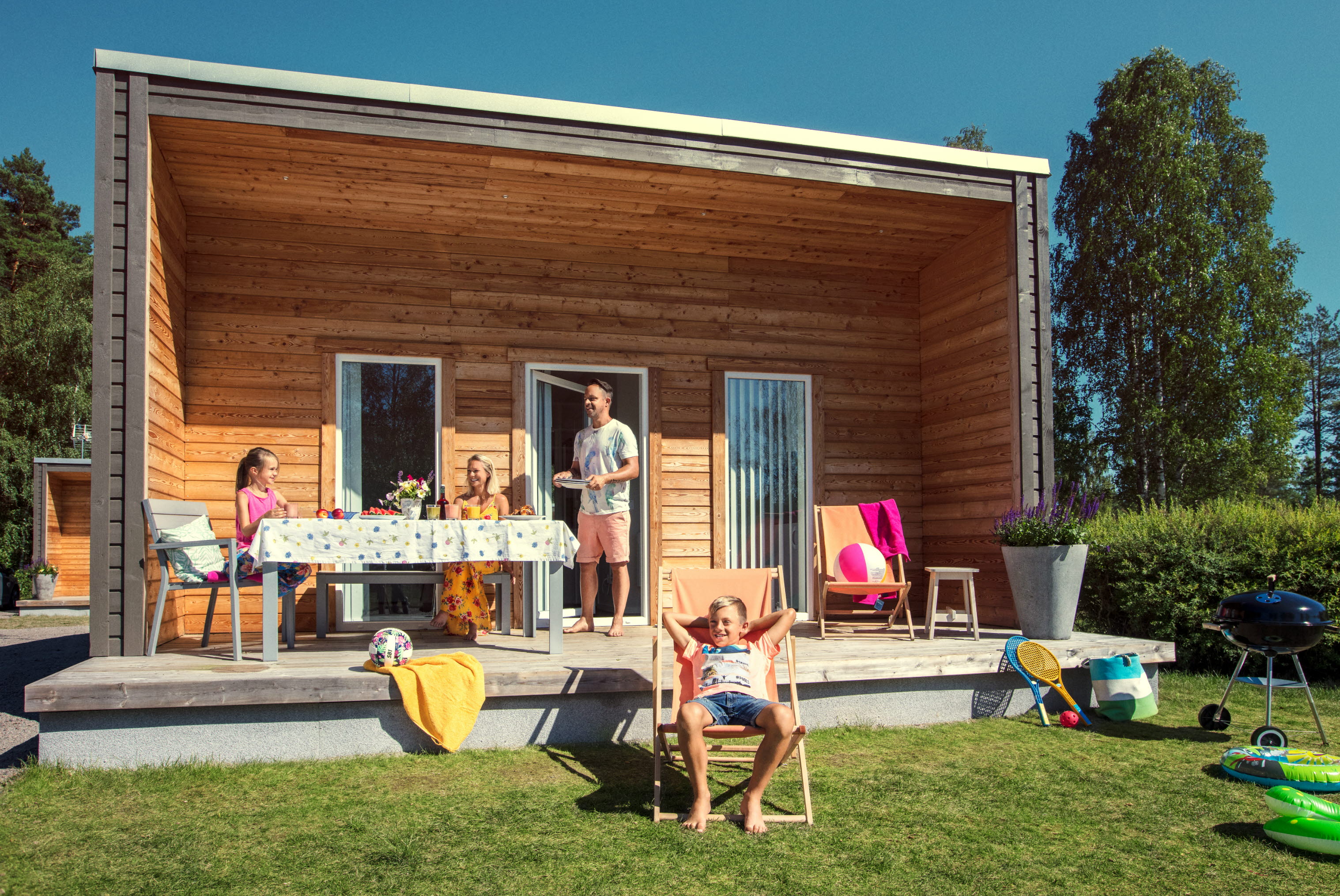 Premium cottage at Skara Sommarland Camping.