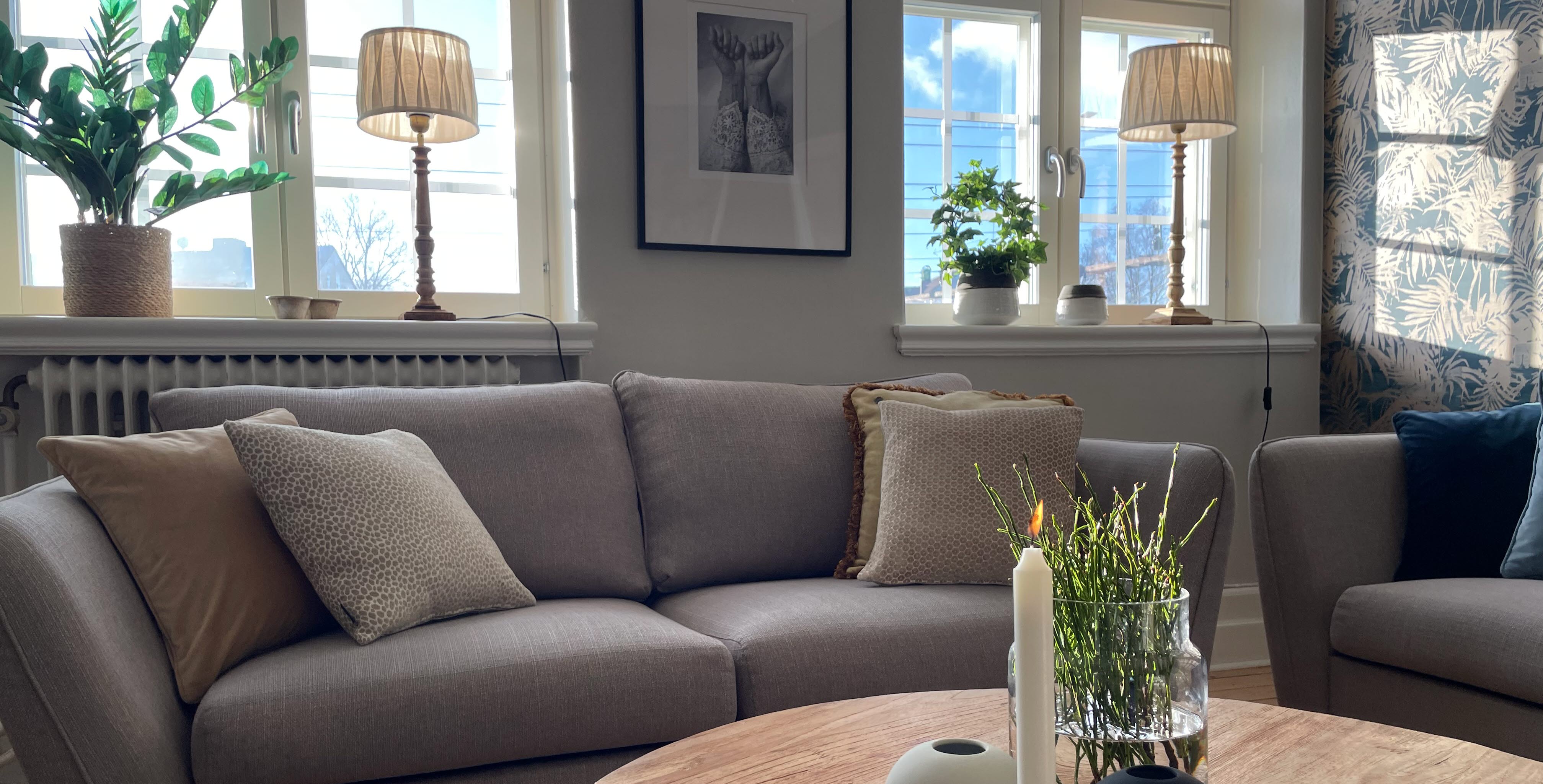 The cozy livingroom at Stationshuset Bed & Breakfast in Ed