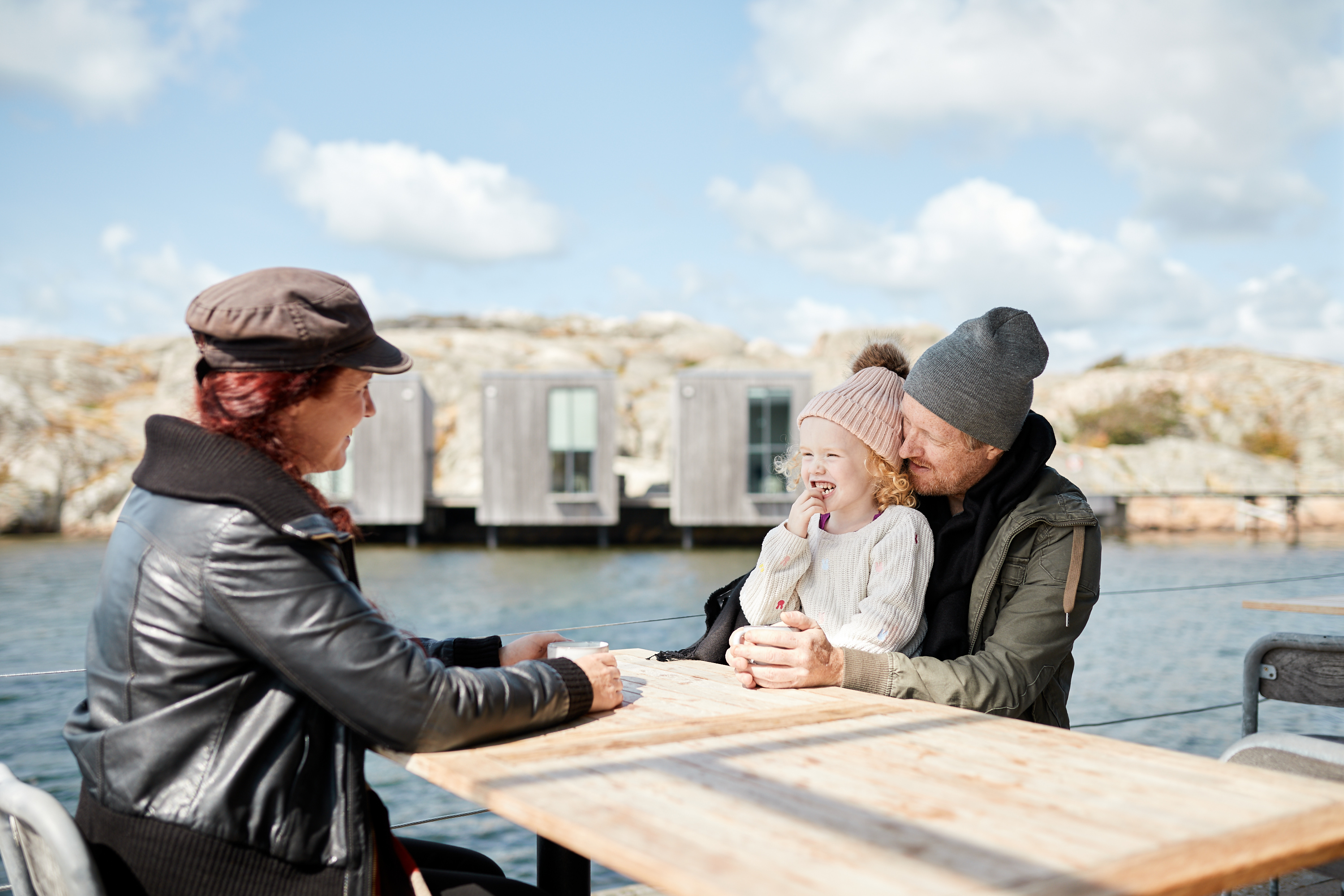 Family visiting Nordic Watercolour Museum in Skärhamn