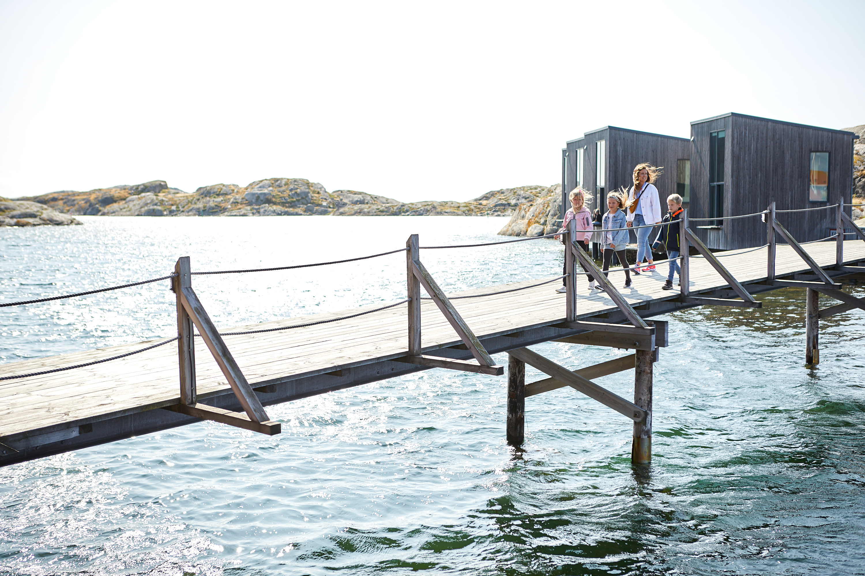 Family visiting Nordic Watercolour Museum in Skärhamn
