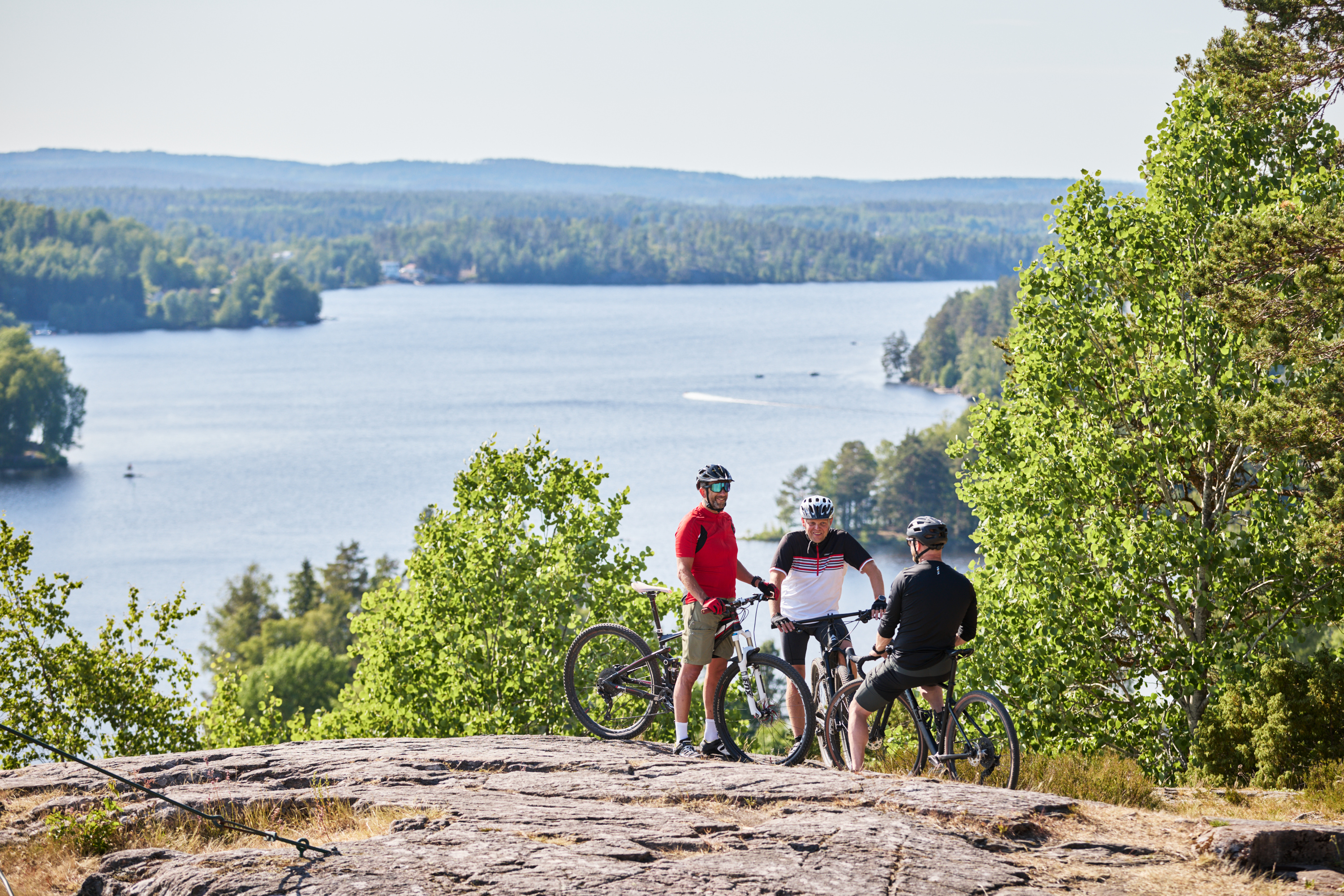 Group of people cycling.