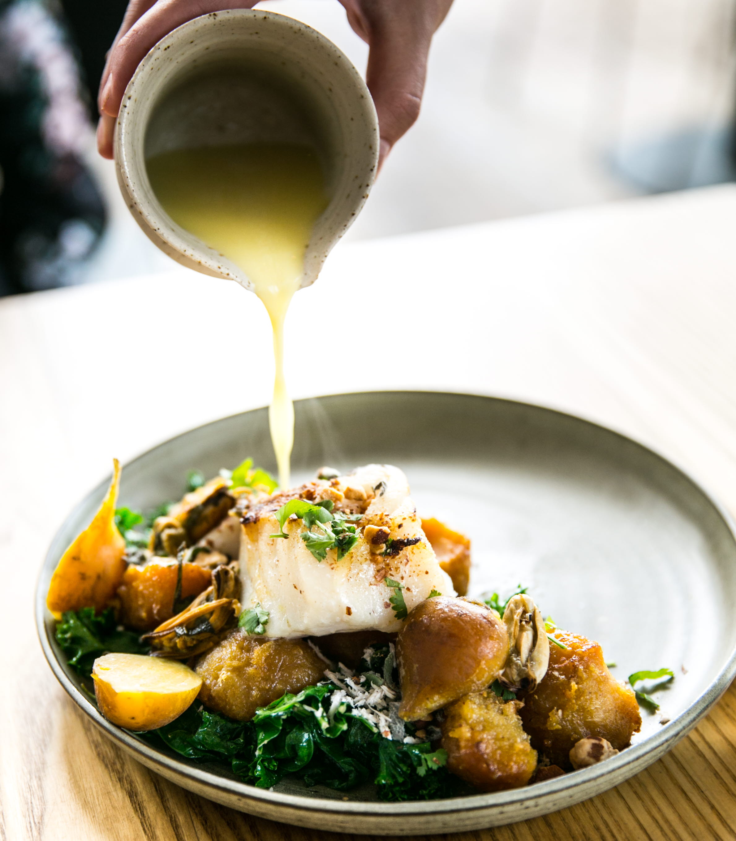 Fish dish at the restaurant Vatten