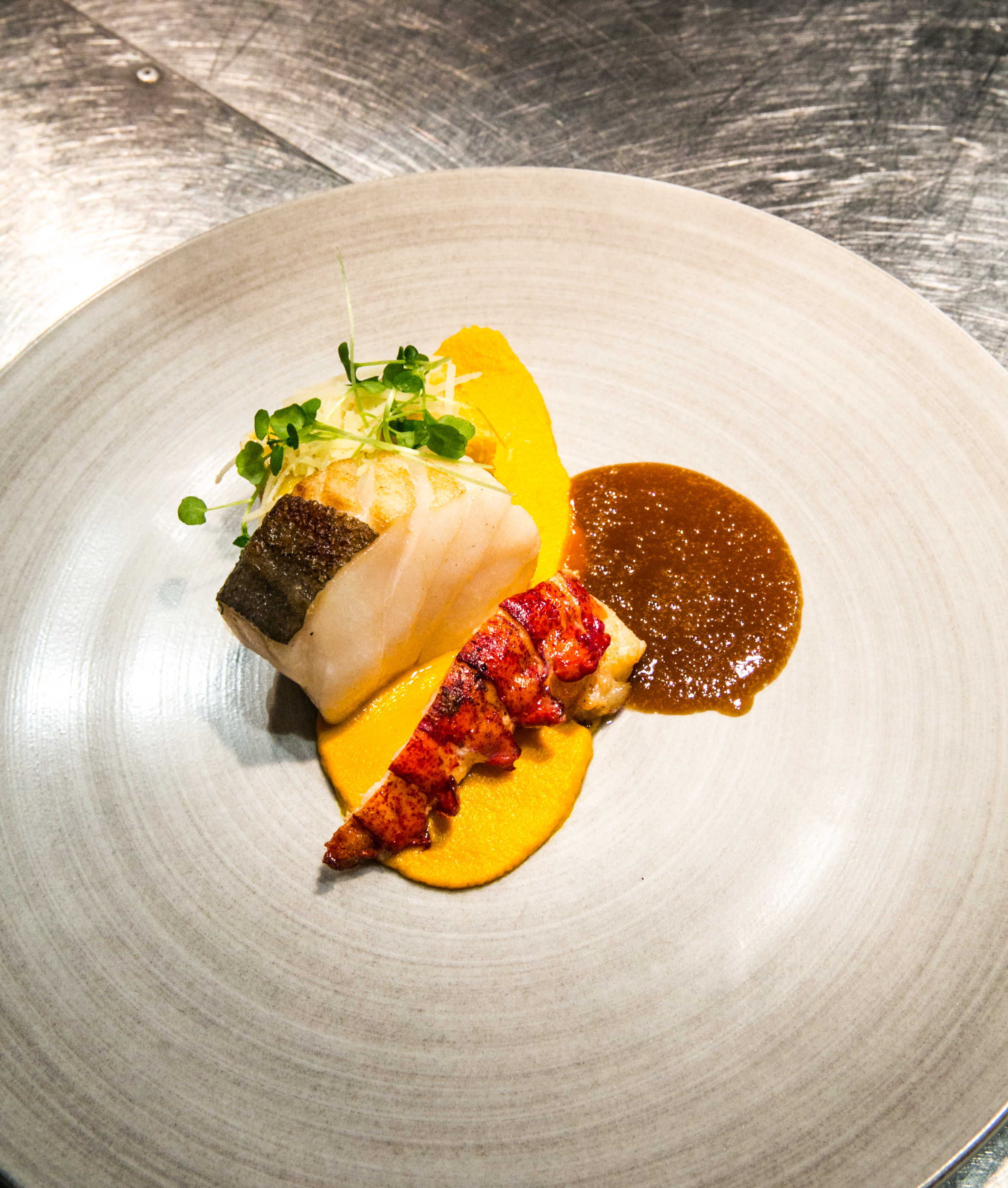 Cooked lobster dinner 