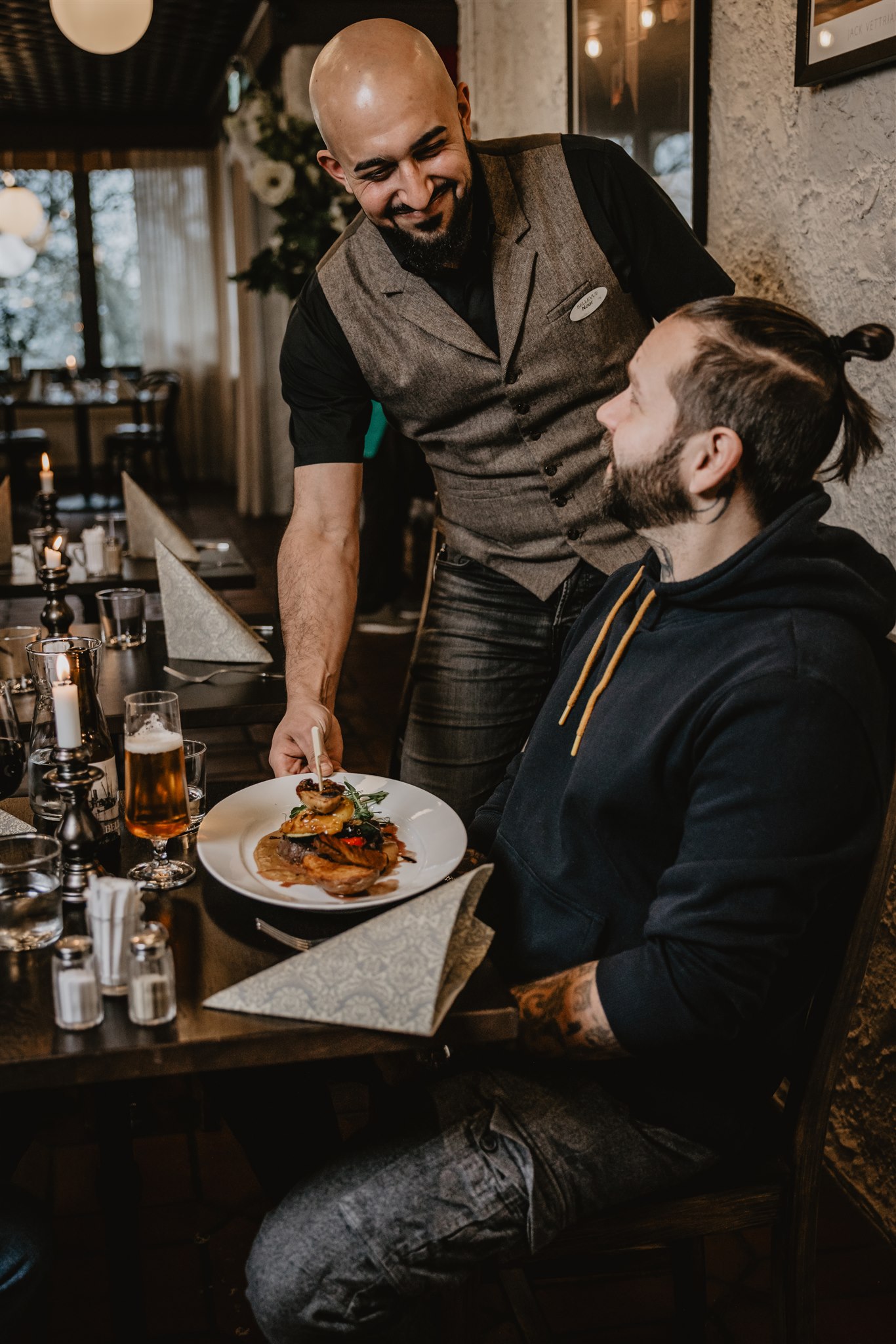 People in a restaurant environment.