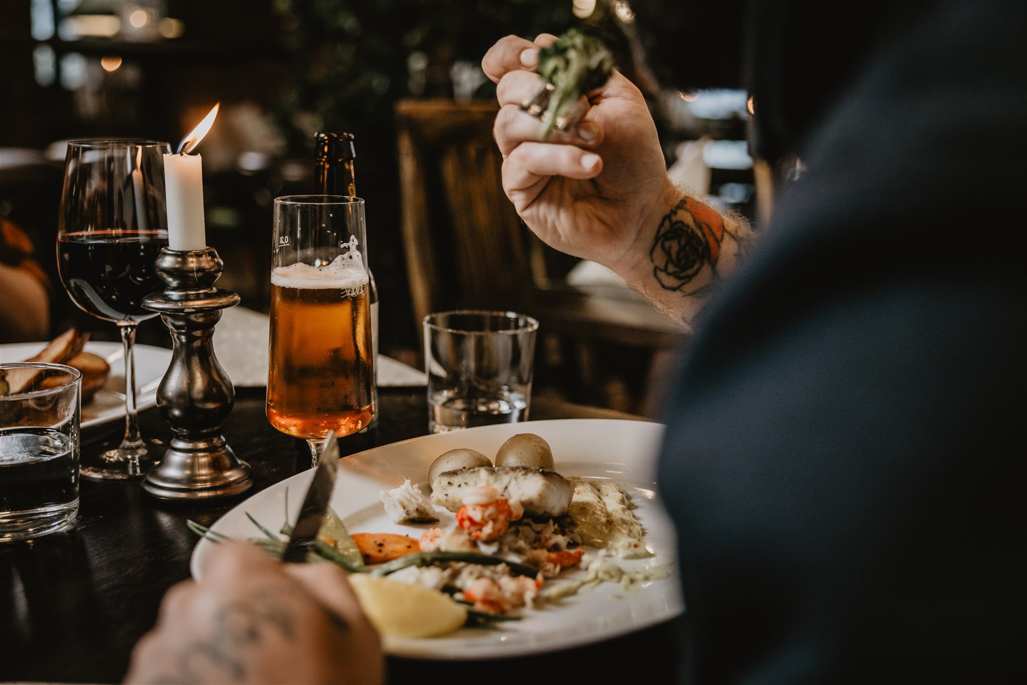 People in a restaurant environment.