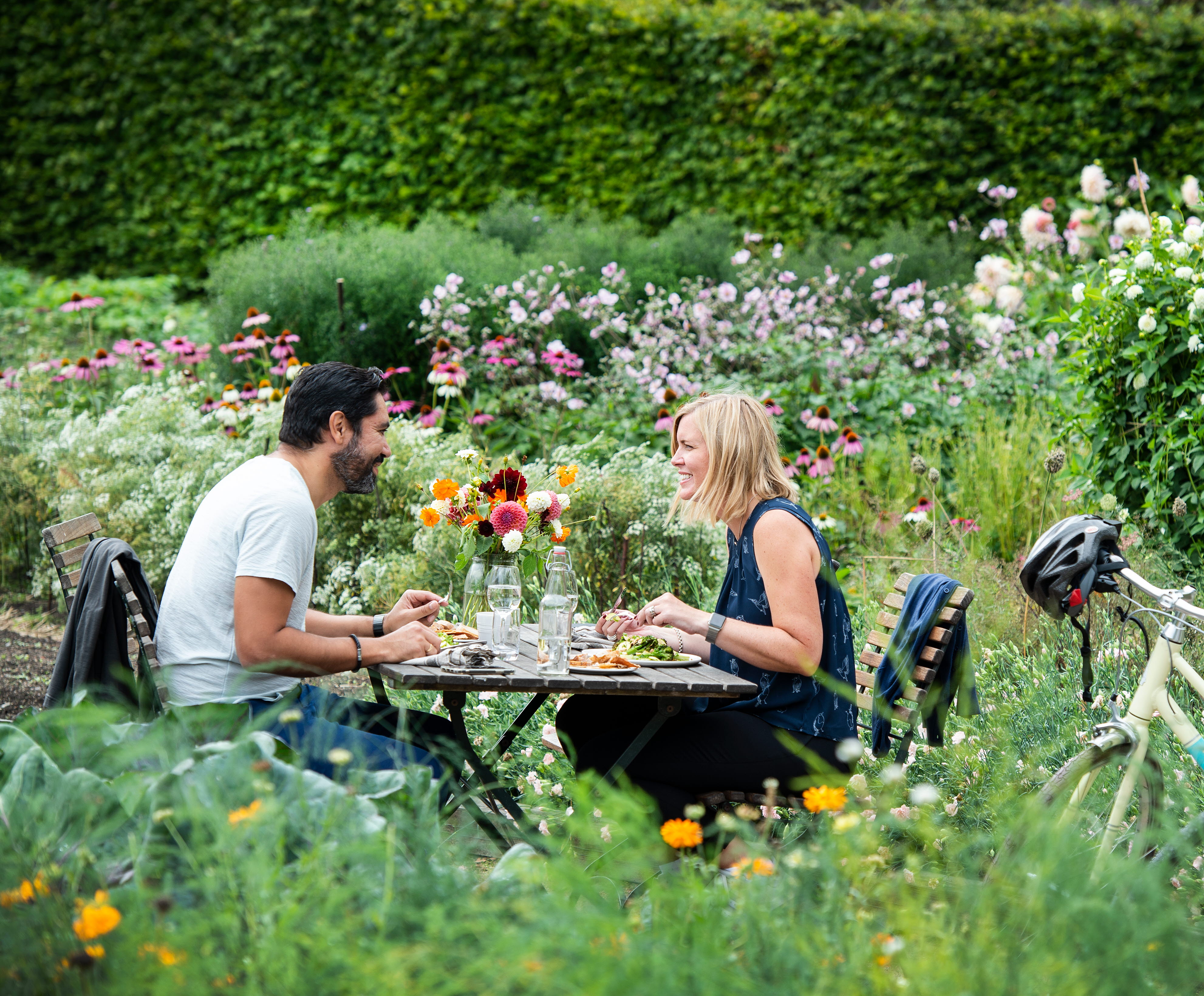 Couple in a garden