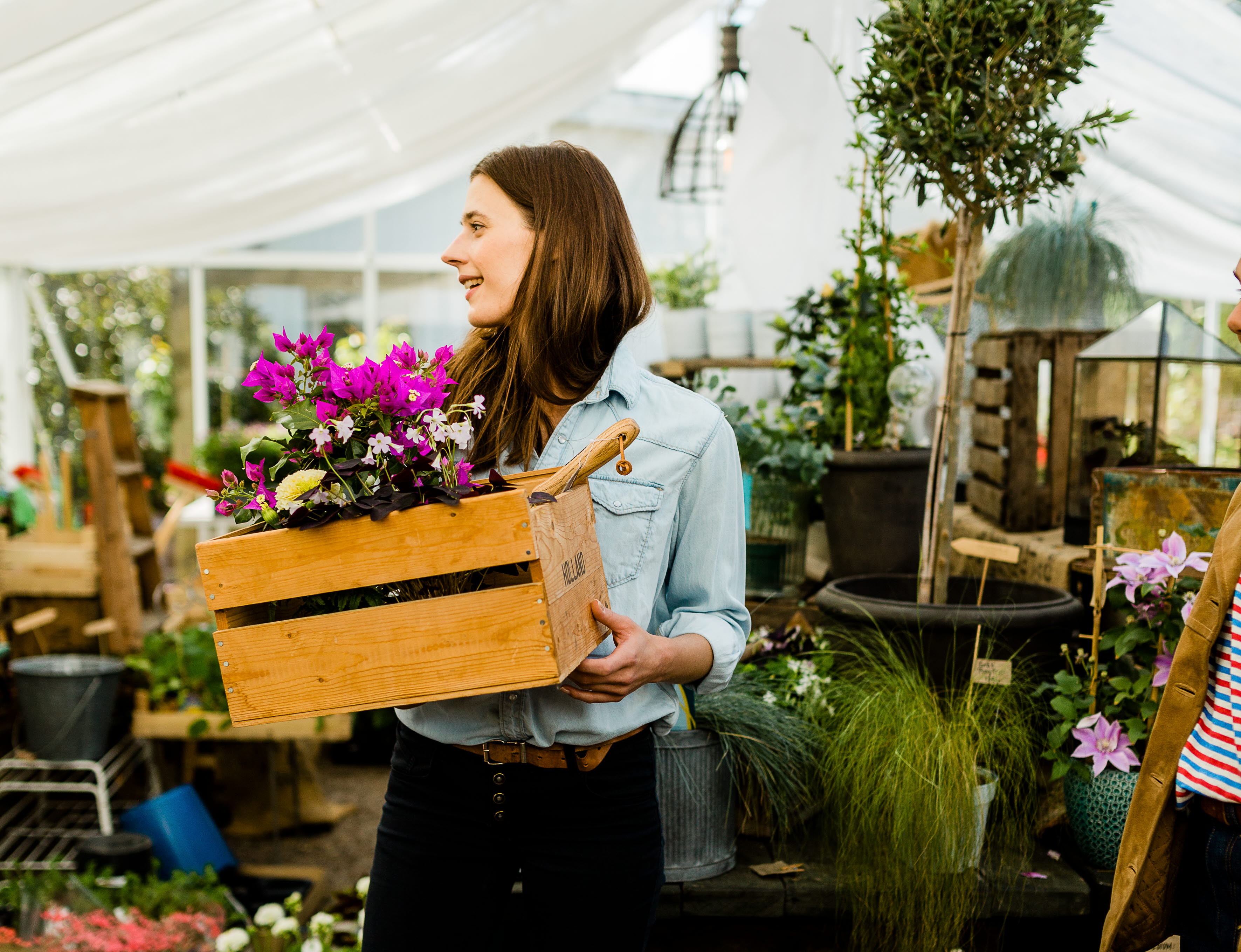 Woman in a flower shop
