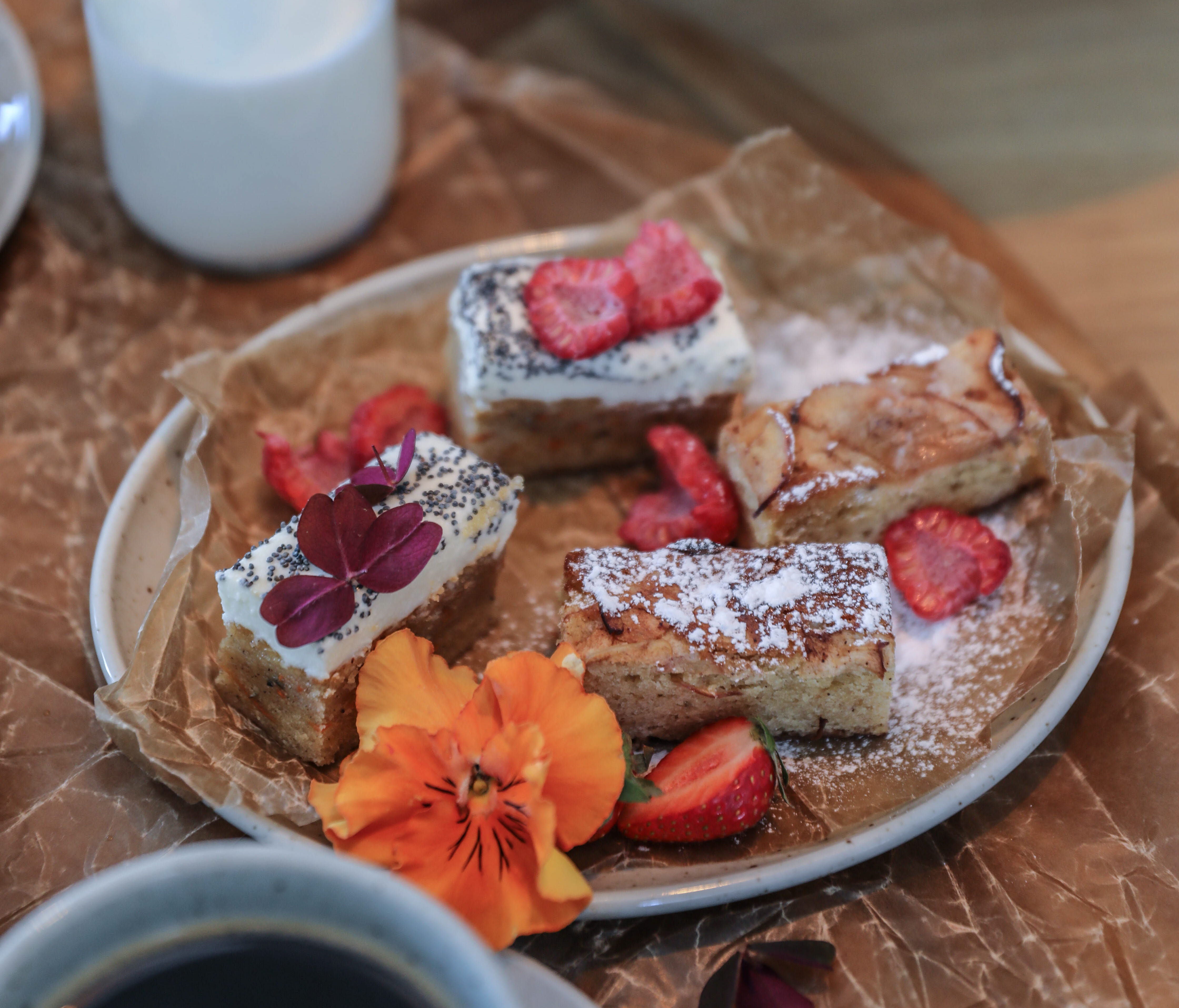 Swedish fika on plates.