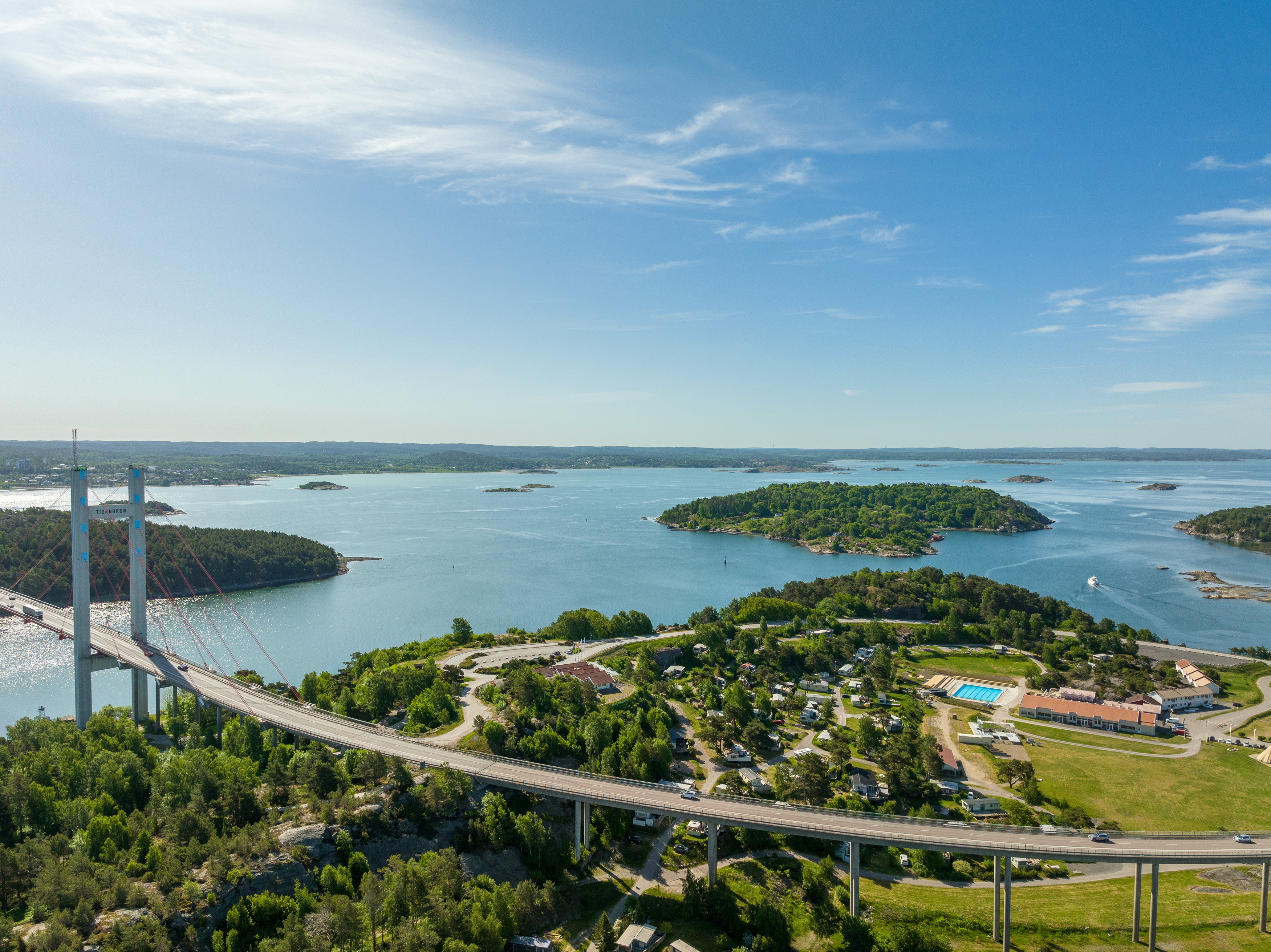 Drone view over Tjörnbro Arena