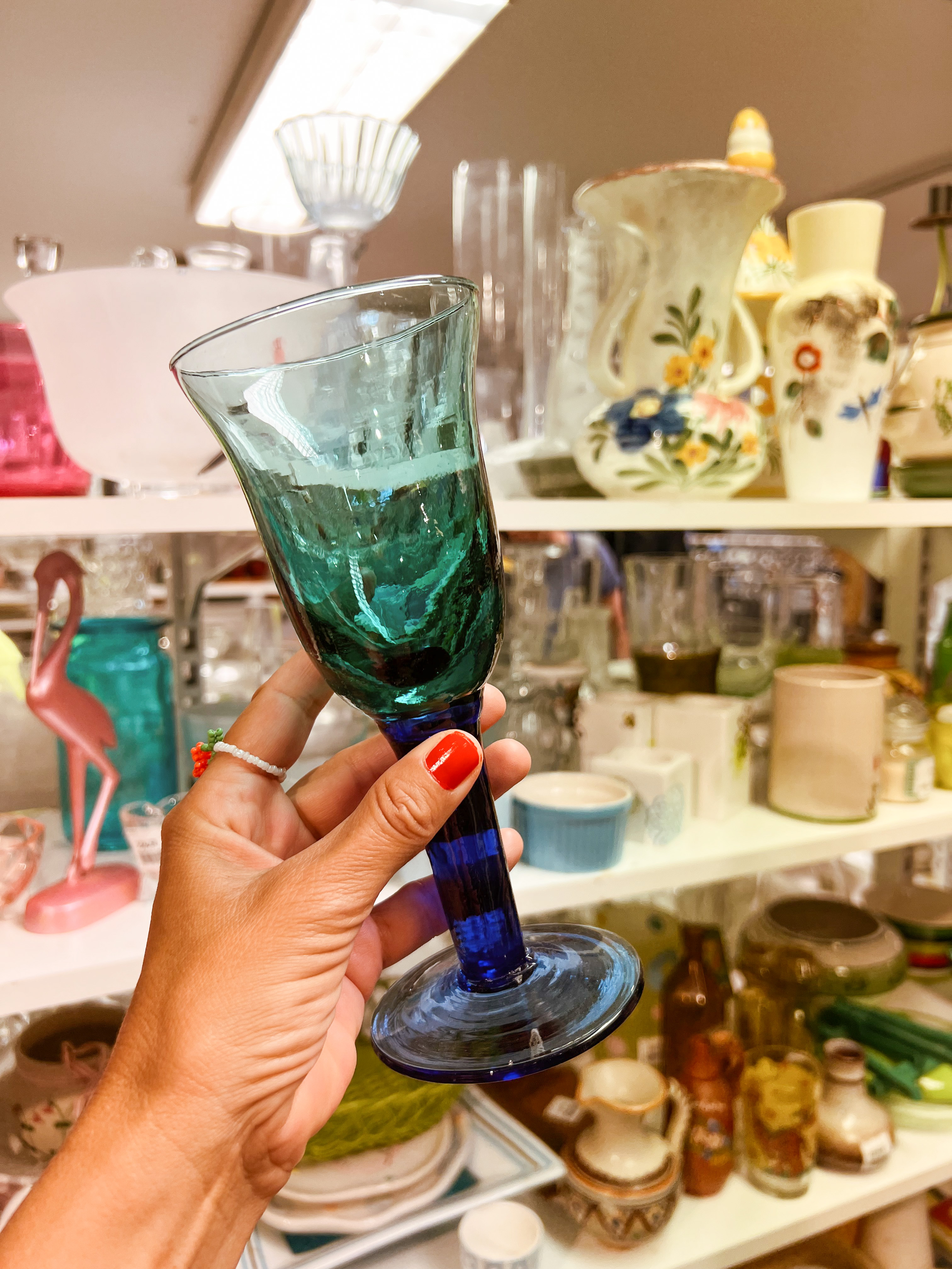 Art glass in a second-hand shop in Gothenburg