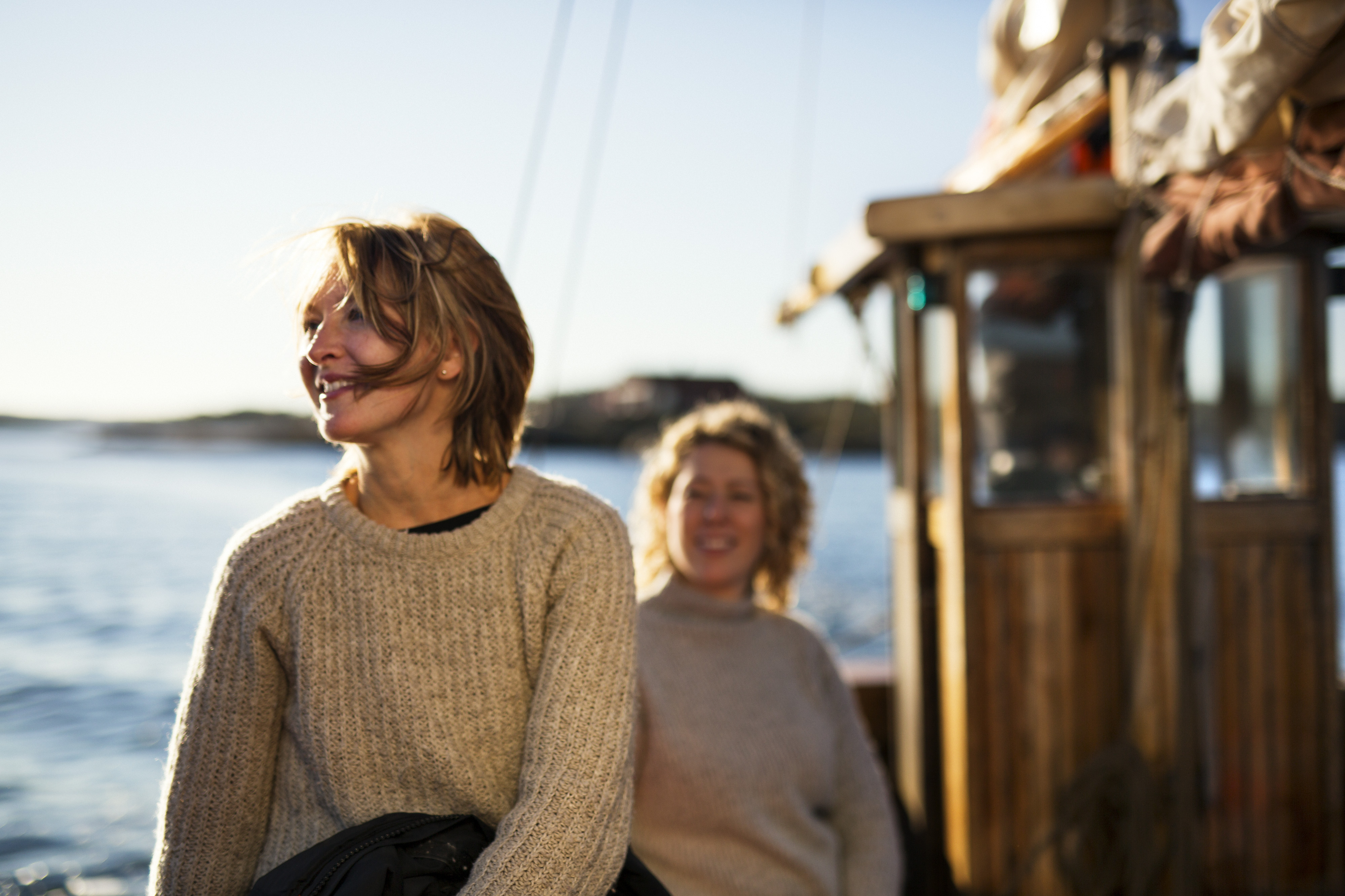 Two women on a boat