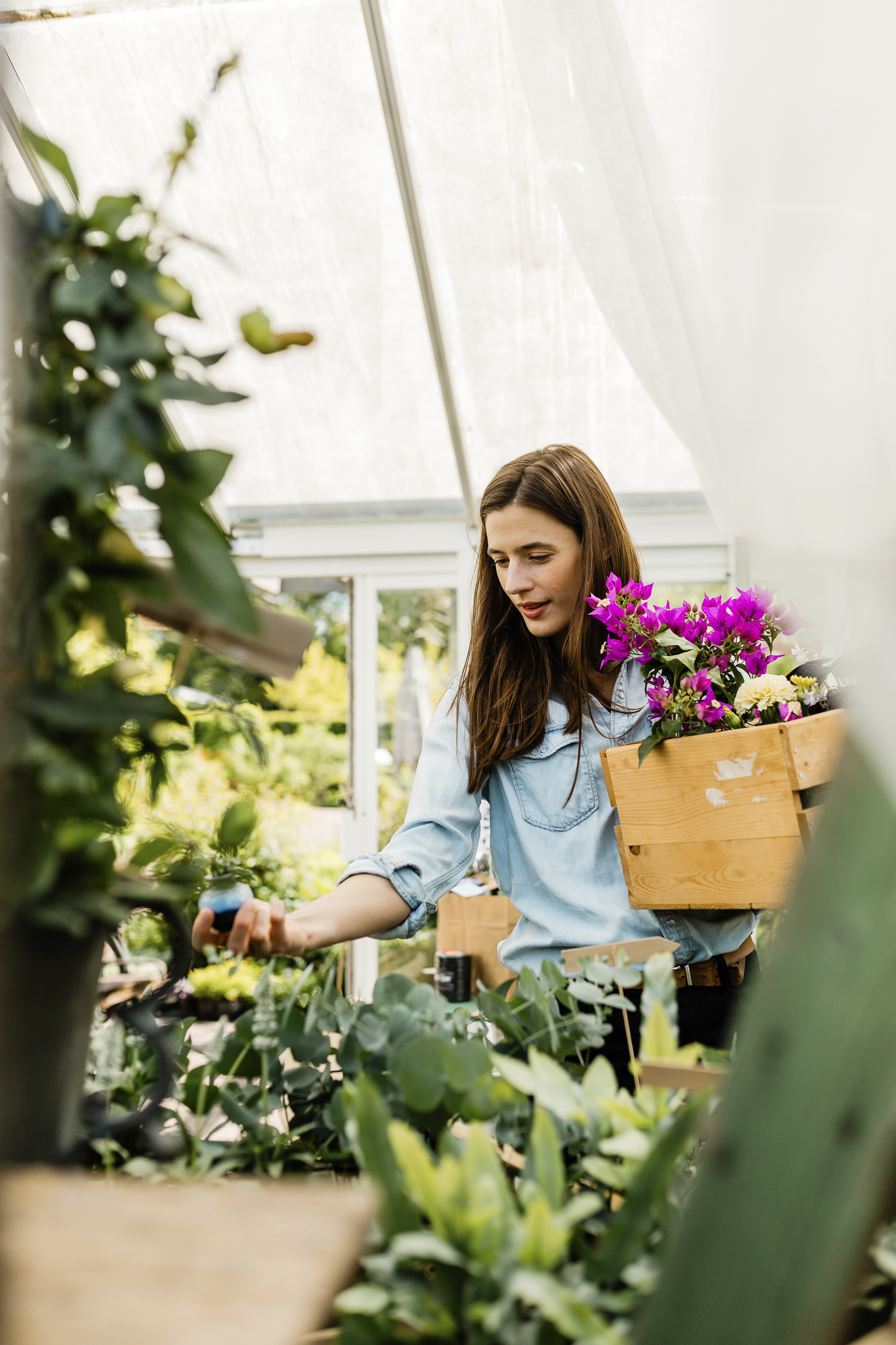 Woman in a flower shop
