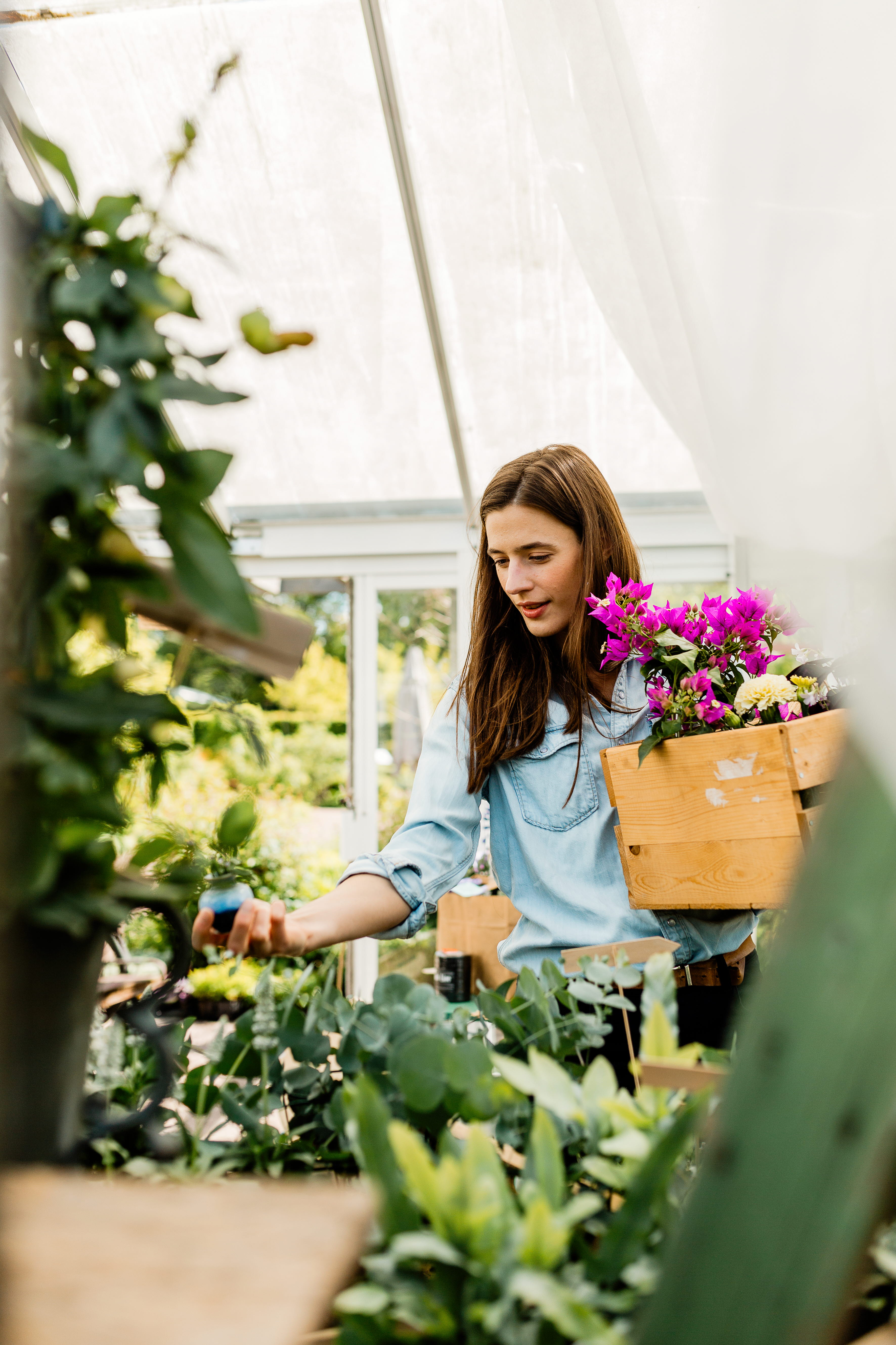 Woman in a flower shop