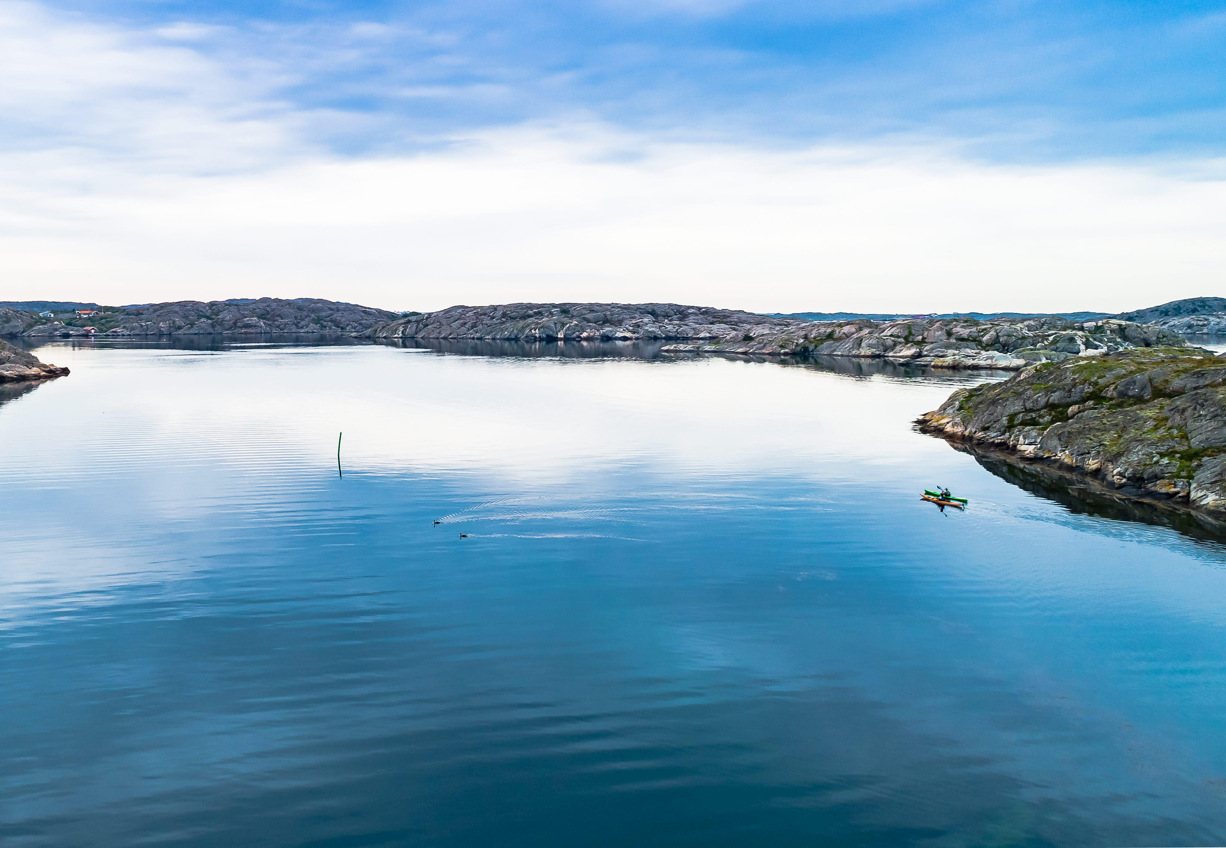 Two cayaks in the archipelago of Bohuslän