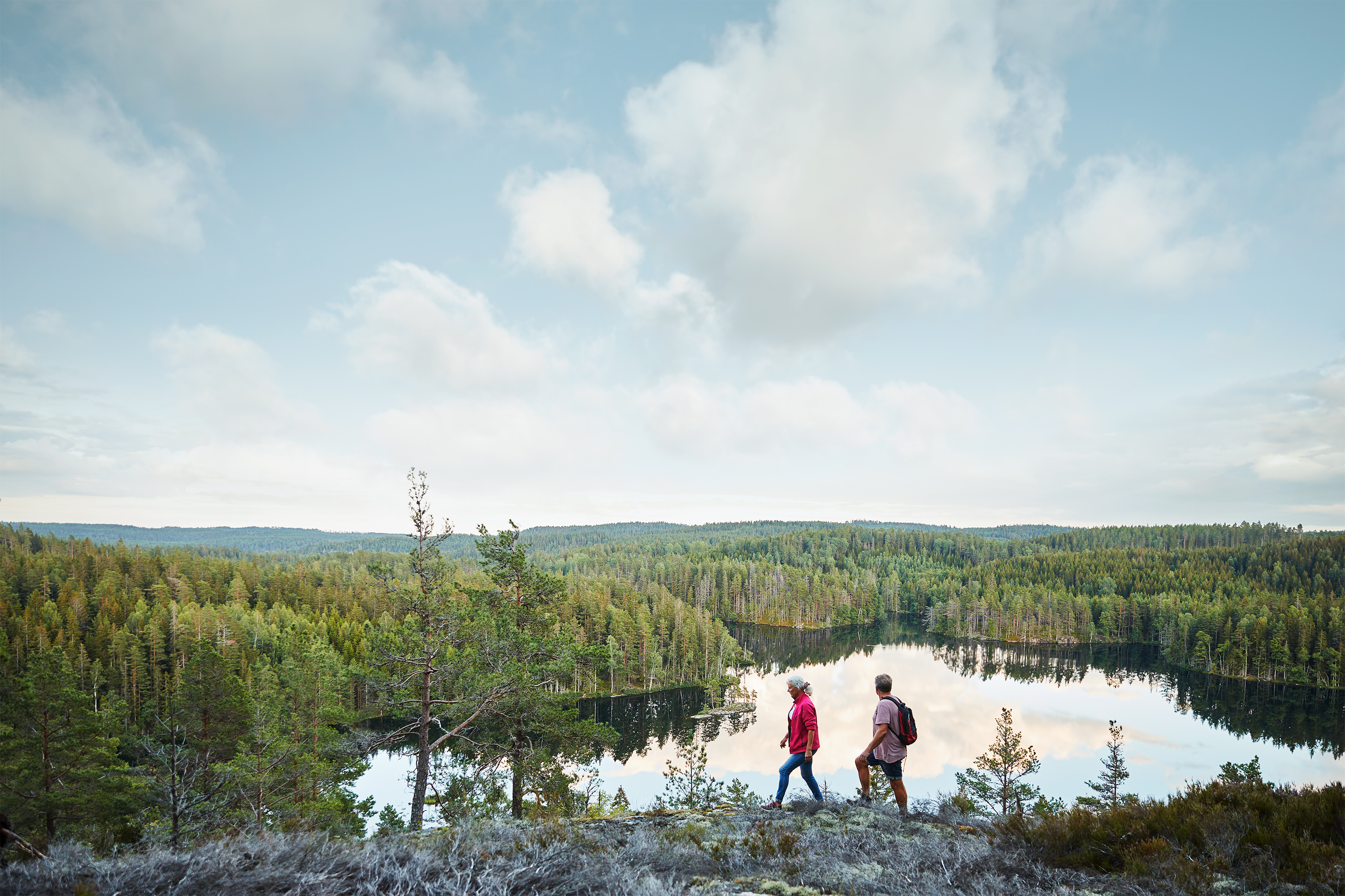 Couple walking in Dalsland