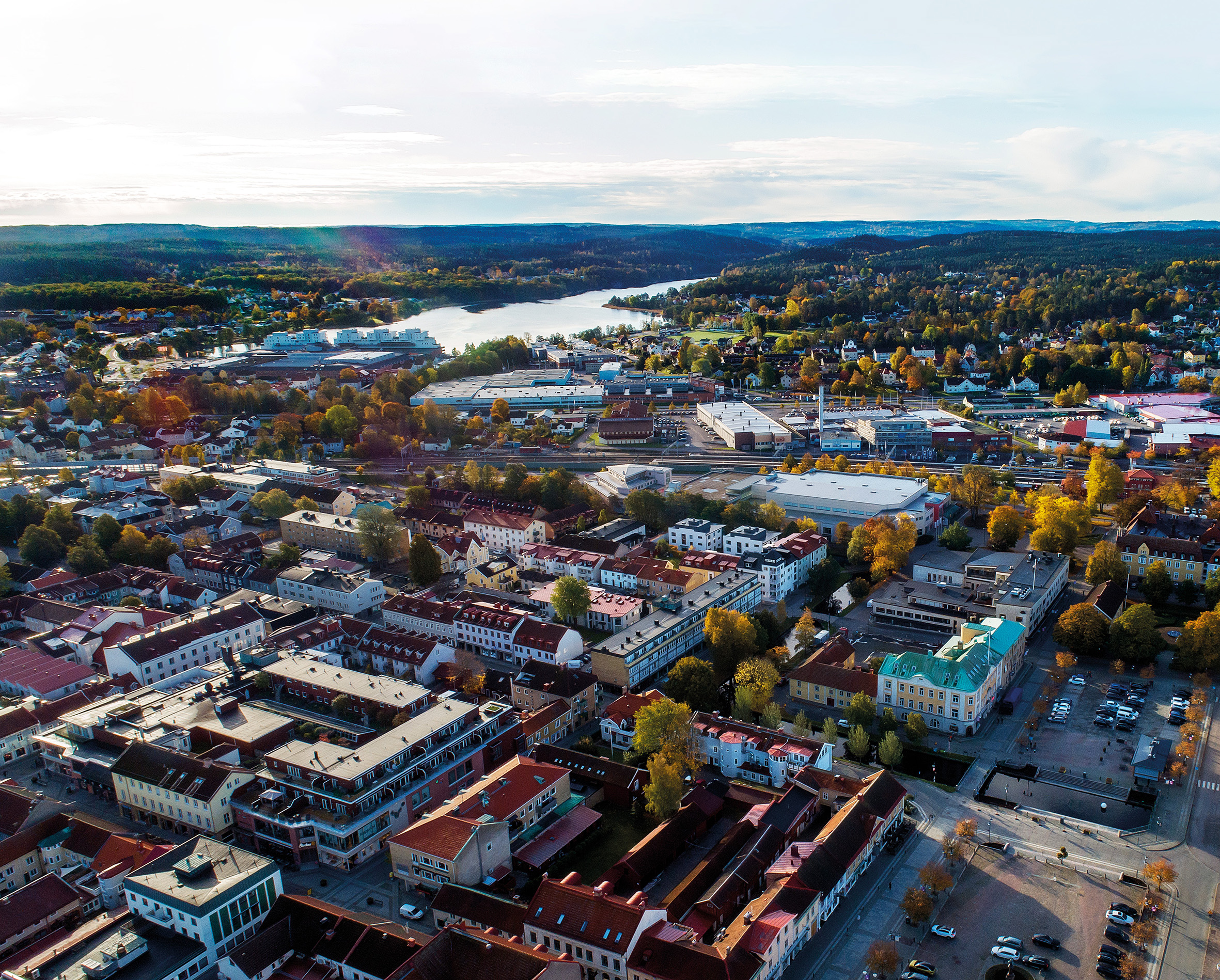 picture of alingsås town and llake Gerdsken