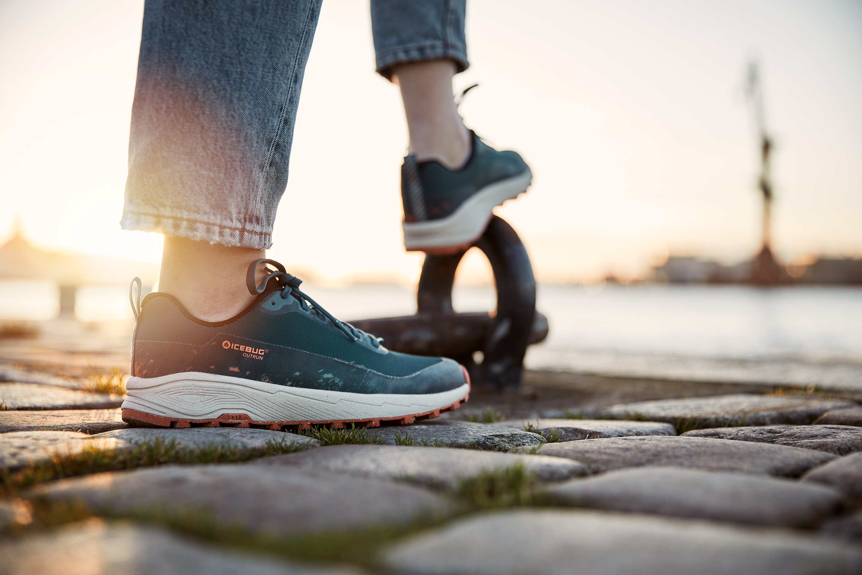 Shoes next to the sea.