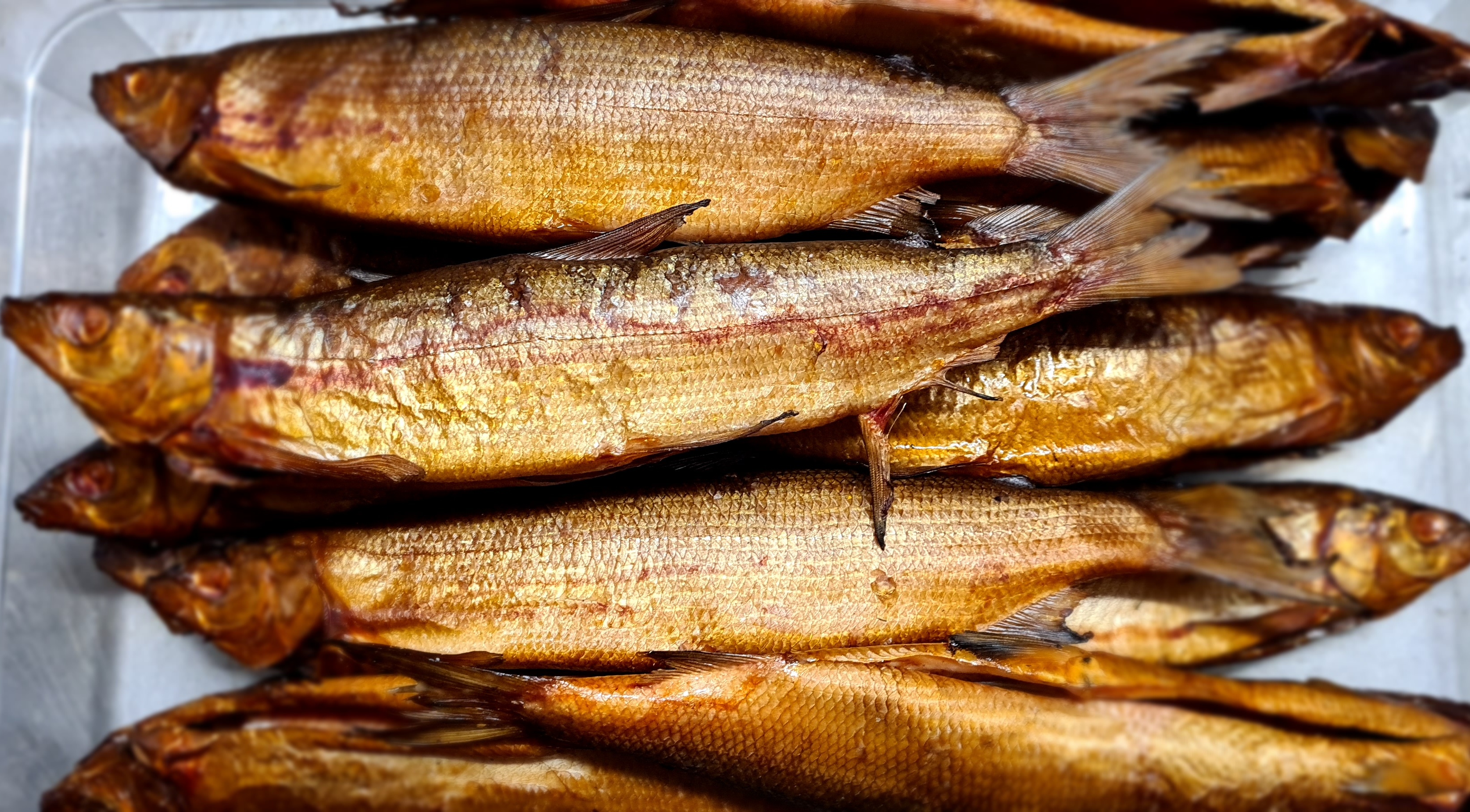 Smoked fish.