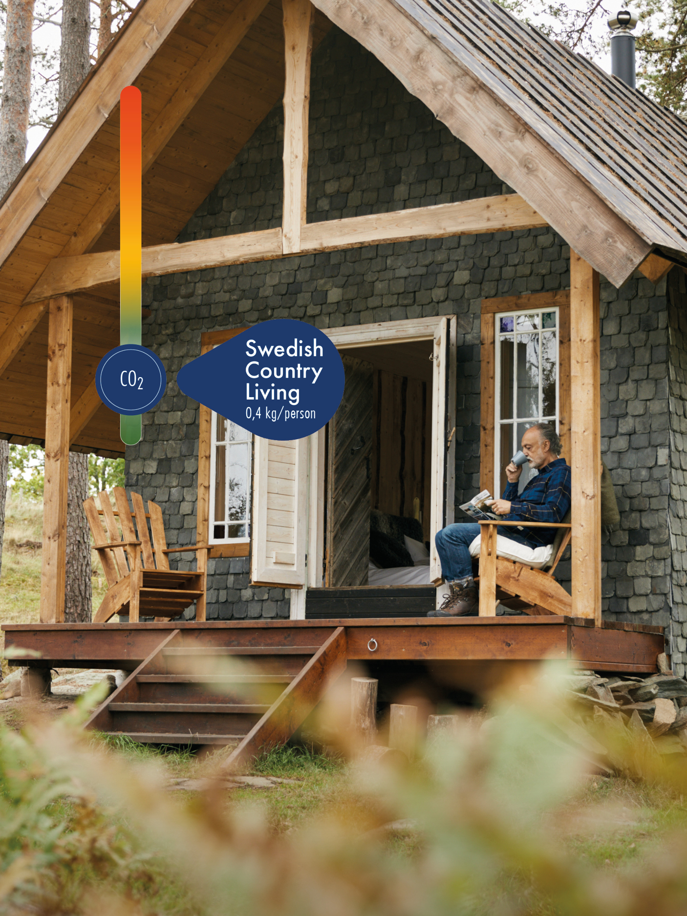 Wodden cabin in the forest.