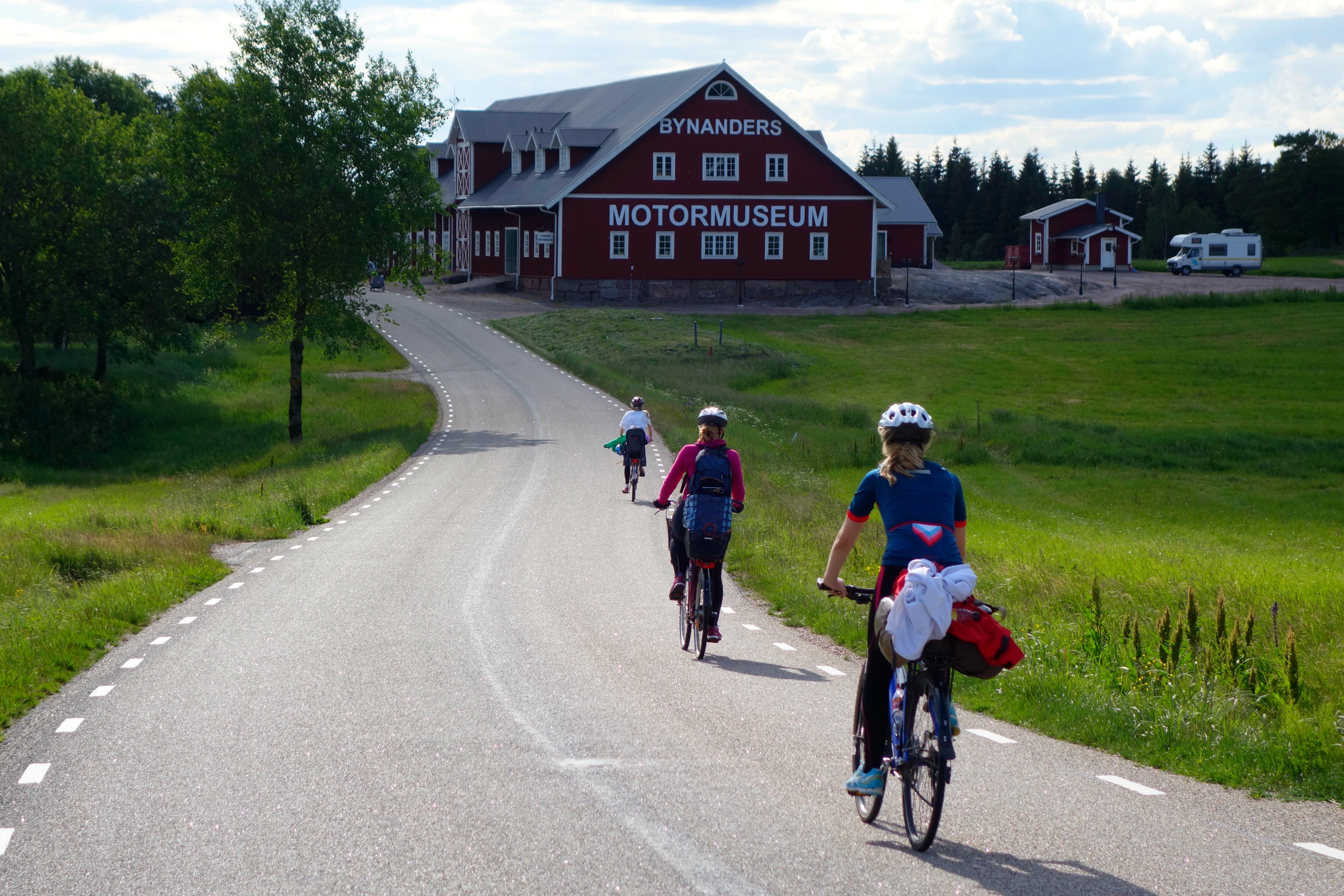 People out cycling.
