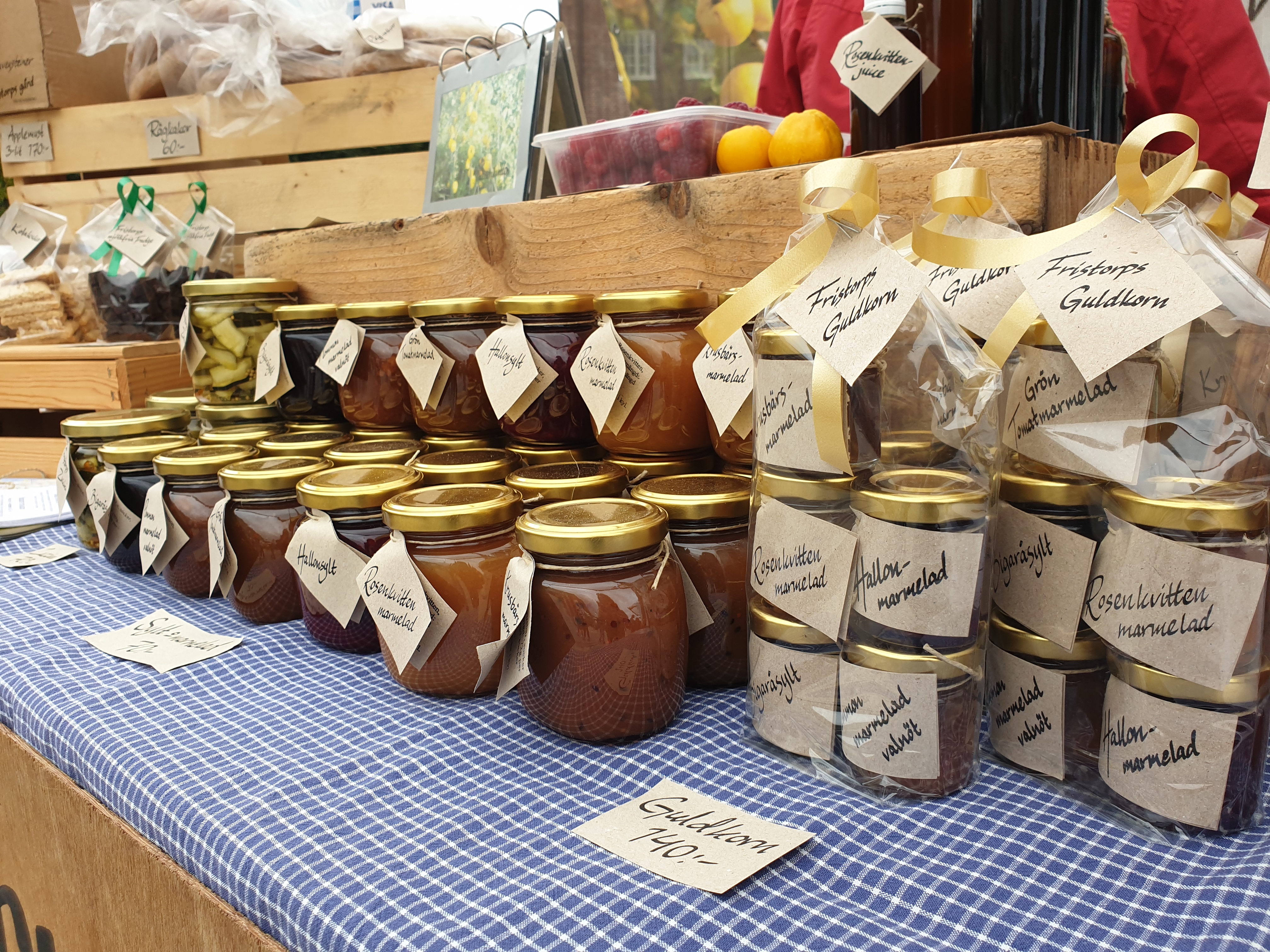 small jars with marmalade
