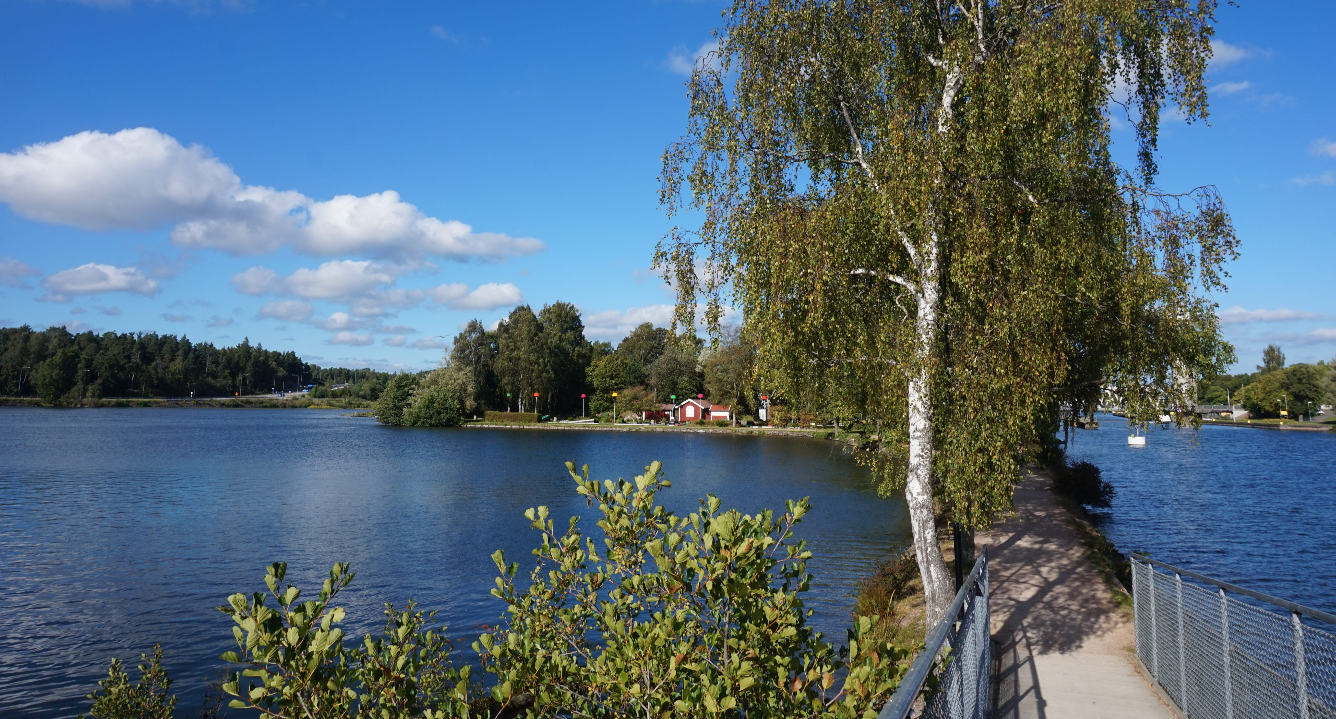 Drone image overlooking Ursand beach near Ursand Resort and Camping.