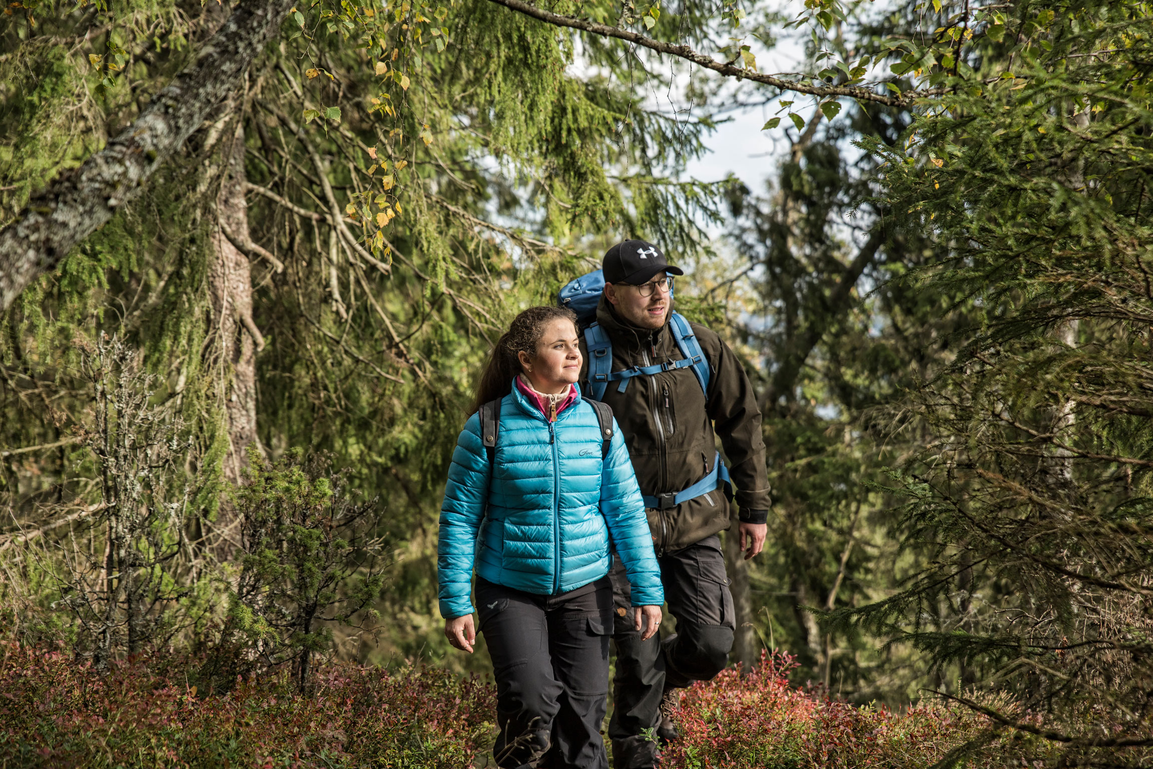 man and woman in the nature