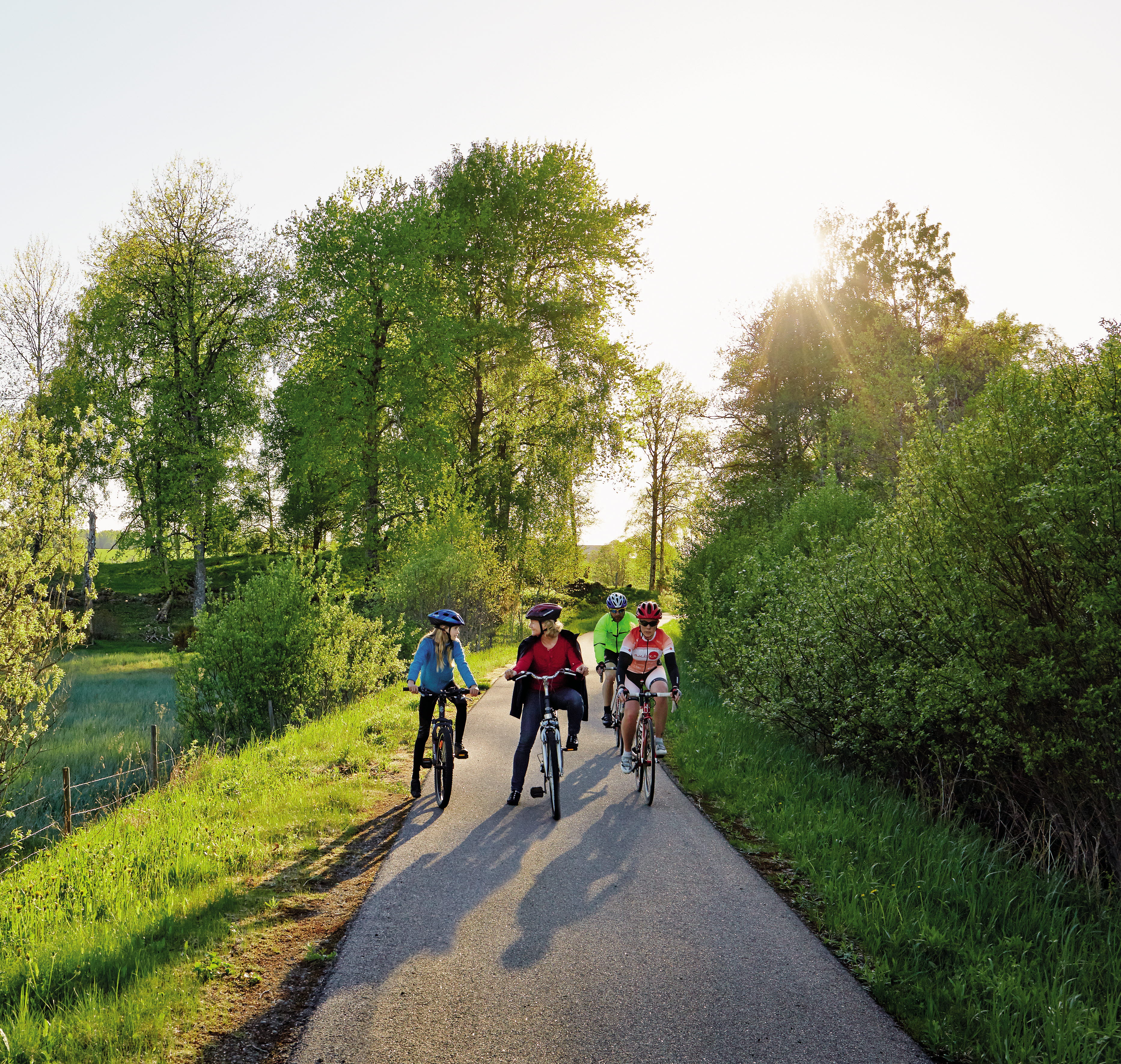 cyklist on a small summer road